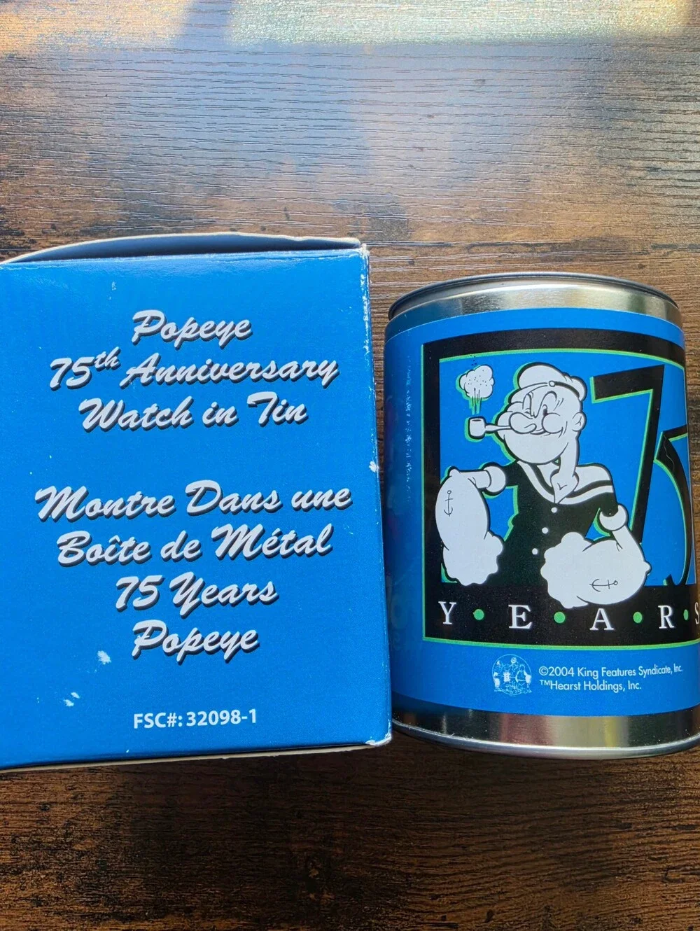 Popeye the Sailorman Collectible Tin 75th Anniversary Watch